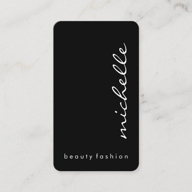 Minimalist / Cursive Text / Vertical Business Card (Front)