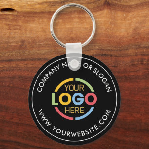 Minimalist Custom Busines Logo Promotional Black Key Ring