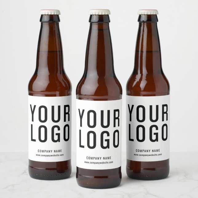 Minimalist Custom Business Logo Beer Bottle Labels (Bottles)