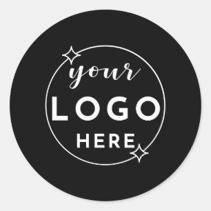 Minimalist Custom Business Logo Black Sticker