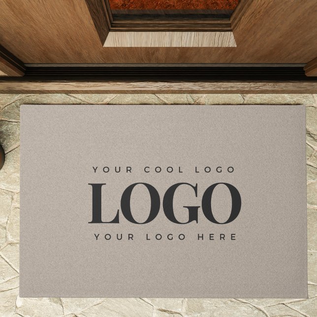 Minimalist Custom Business Logo Kraft Earthy Look Doormat (Creator Uploaded)