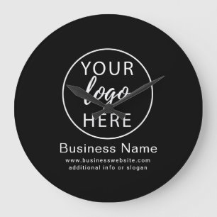 Minimalist Custom Business Logo Large Clock