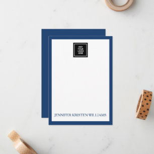 Minimalist Custom Business Logo Name Navy Blue Card