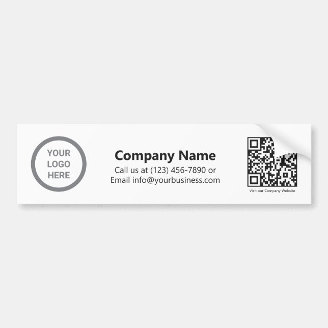 Minimalist Custom Business Logo QR Code Marketing Bumper Sticker (Front)