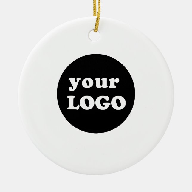 Minimalist Custom Business Logo White Ceramic Tree Decoration (Front)