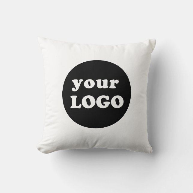 Minimalist Custom Business Logo White Cushion (Front)