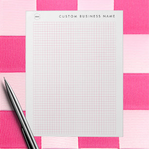 Minimalist Custom Business Name & Logo Graph Pad