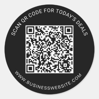Minimalist Custom Business QR Code  Classic Round Sticker