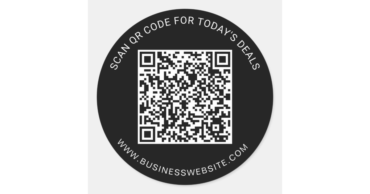 Minimalist Custom Business QR Code Classic Round Sticker | Zazzle