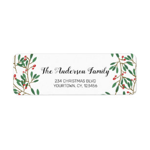 Minimalist custom Christmas stickers labels wreath