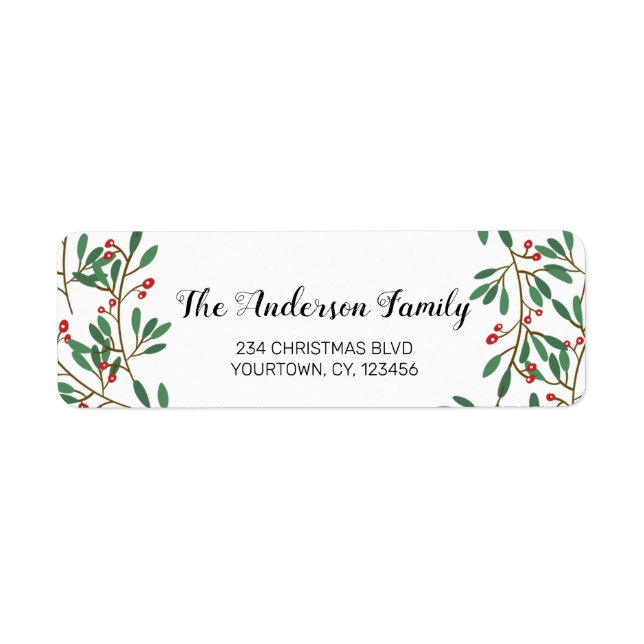 Minimalist custom Christmas stickers labels wreath (Front)