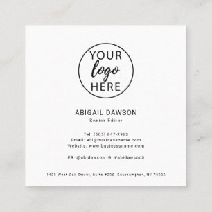 Minimalist Custom Company Logo Square Business Card
