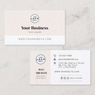 Minimalist Custom Corporate Branding  Business Card