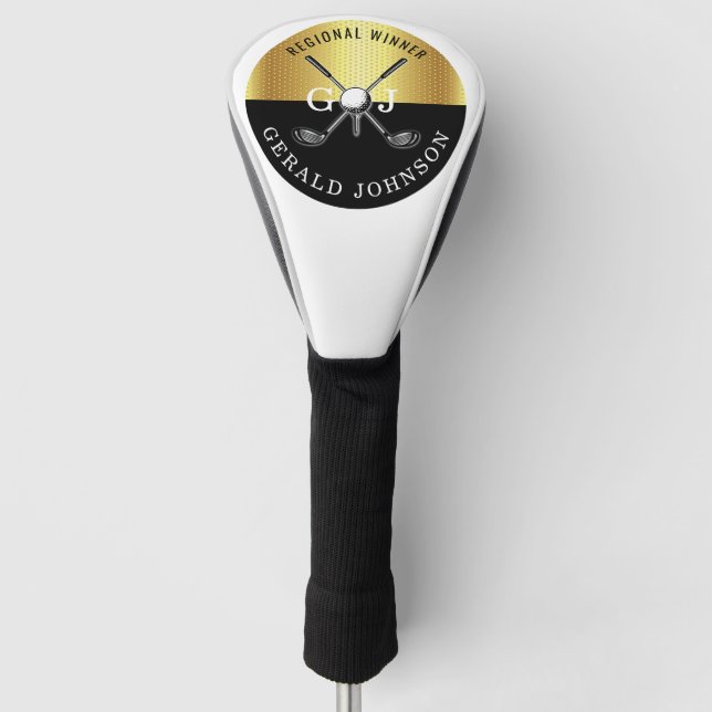Minimalist Custom Elegant Golf Monogram Design Head Cover (Front)