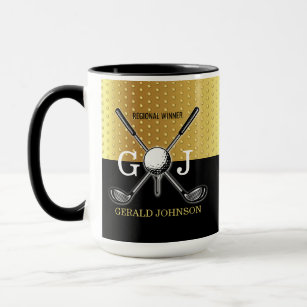 Minimalist Custom Elegant Golf Monogram Design Mug