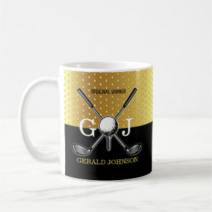 Minimalist Custom Elegant Golf Monogram Design Mug