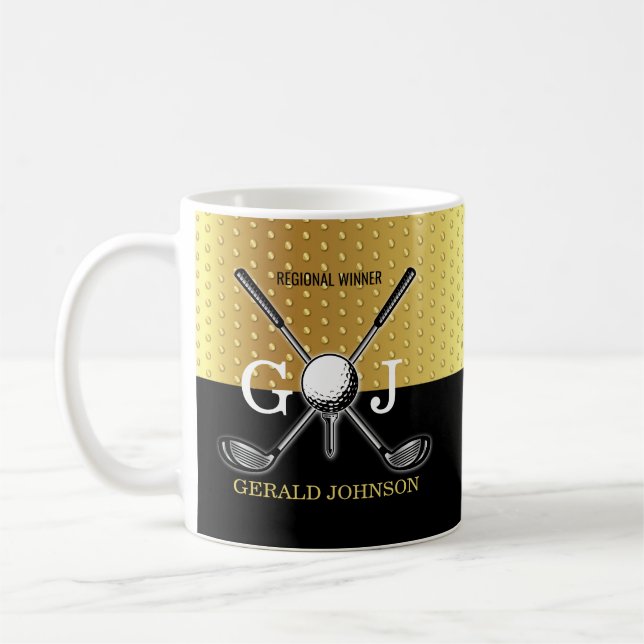 Minimalist Custom Elegant Golf Monogram Design Mug (Left)