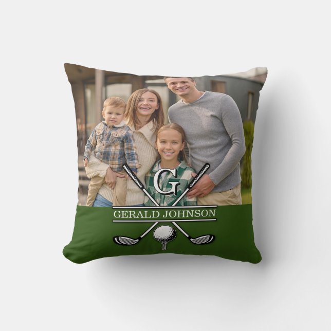 Minimalist Custom Elegant Golf Monogram Design Thr Cushion (Front)