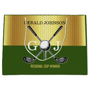 Minimalist Custom Elegant Golf Monogram Large Gift Bag