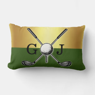 Minimalist Custom Elegant Golf Monogram Lumbar Cushion