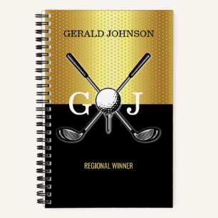 Minimalist Custom Elegant Golf Monogram Notebook