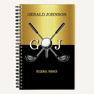 Minimalist Custom Elegant Golf Monogram Notebook
