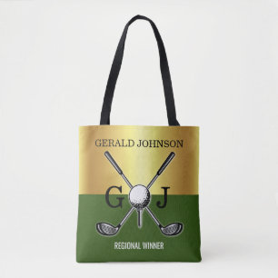 Minimalist Custom Elegant Golf Monogram Tote Bag