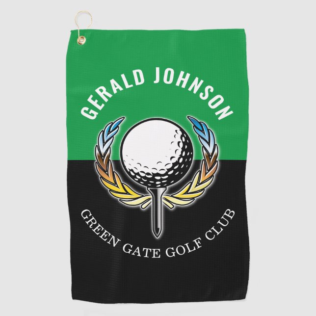 Minimalist Custom Elegant Golf Monogram Towel (Front)