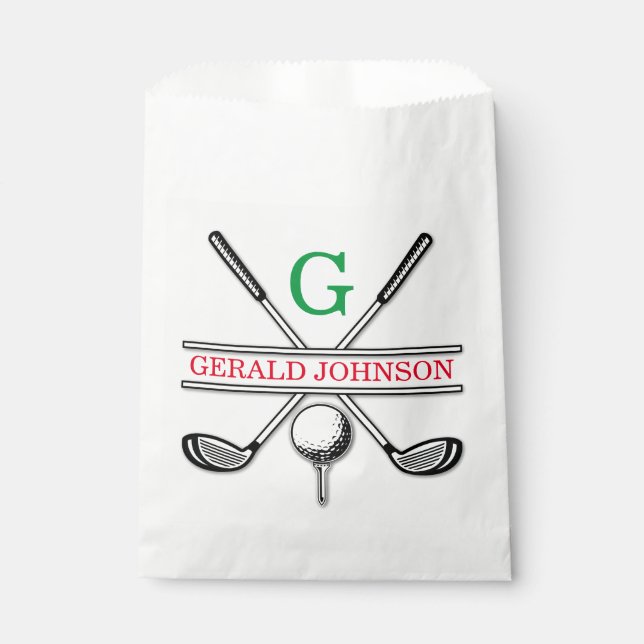 Minimalist Custom Golf Monogram Design Favour Bags (Front)