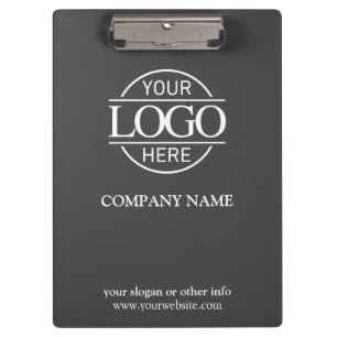 Minimalist Custom Grey Company Business Logo Clipboard