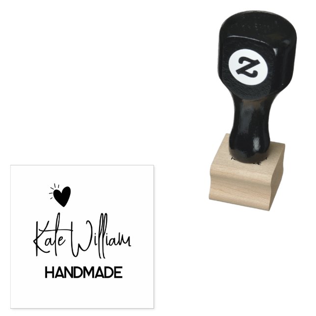 Minimalist Custom heart handmade by  Rubber Stamp (Stamped)
