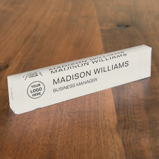 Minimalist Custom Logo Business Corporate Nameplate (Side)