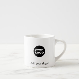 Minimalist Custom Logo Business Slogan White Espresso Cup