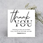 Minimalist Custom Logo Business Thank You Note Car Card<br><div class="desc">Minimalist business thank you for order card in black and white with space for your logo and social media details. Add the finishing touch to your orders to your orders with this modern thanks for purchase insert design.</div>