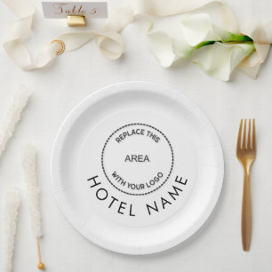 Minimalist Custom Logo Hotel Name Any Colour Paper Plate