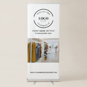 Minimalist custom logo photo trade show business retractable banner