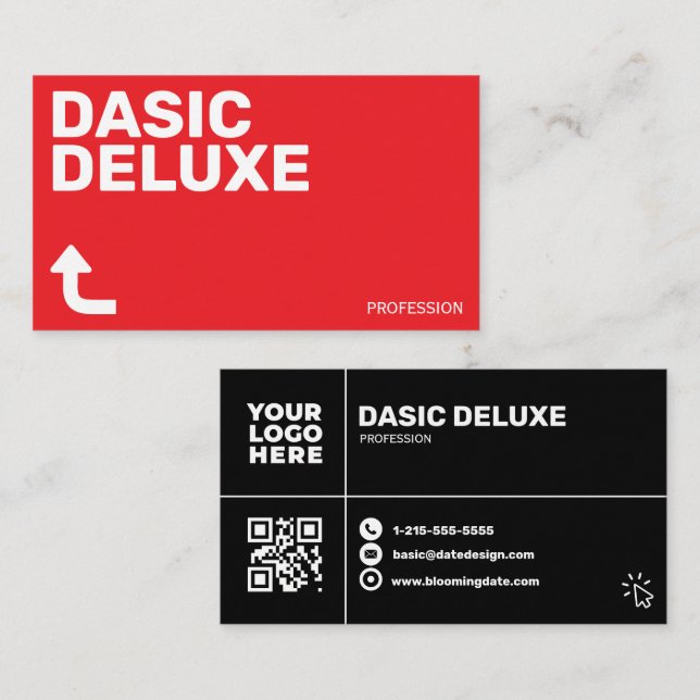 Minimalist Custom Logo & QR Code Design Business Card (Front/Back)