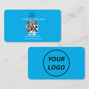 Minimalist Custom Logo QR Code Social Media Busine Business Card