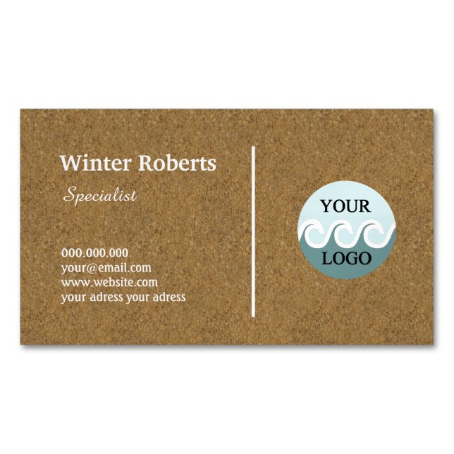 Minimalist custom logo wood kraft business card (Front)