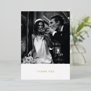 Minimalist Custom Message Photo Wedding Thank You 