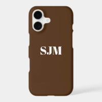 Minimalist Custom monogram initials name brown