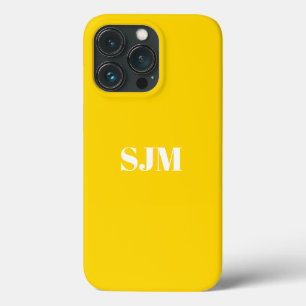 Minimalist Custom monogram name golden yellow iPhone 13 Pro Case