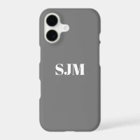 Minimalist Custom monogram name grey white