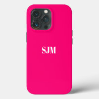 Minimalist Custom monogram name hot pink fuchsia