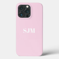 Minimalist Custom monogram name light pink white