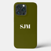 Minimalist Custom monogram name olive moss green