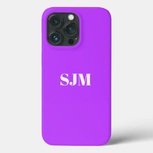 Minimalist Custom monogram name orchid purple iPhone 13 Pro Case