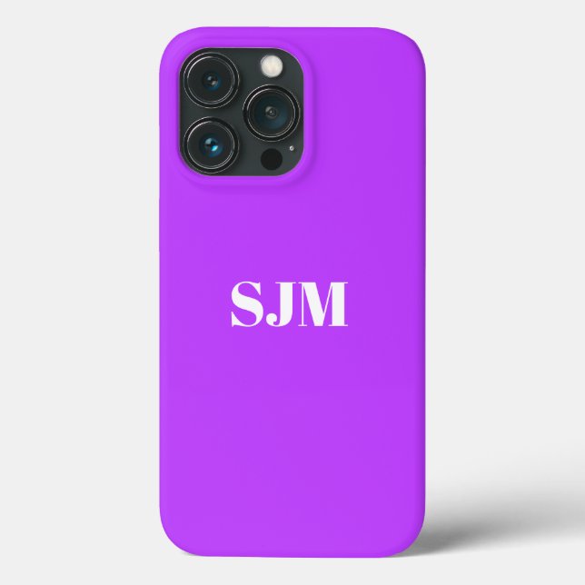 Minimalist Custom monogram name orchid purple Case-Mate iPhone Case (Back)