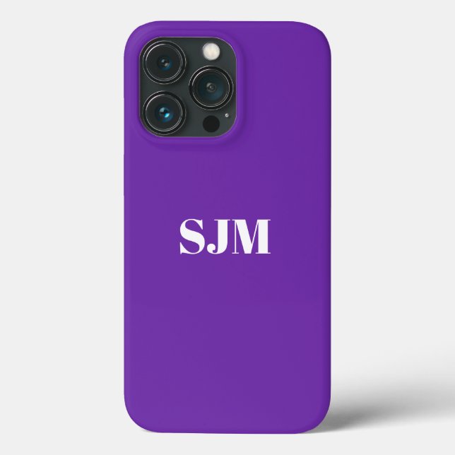 Minimalist Custom monogram name purple grape Case-Mate iPhone Case (Back)