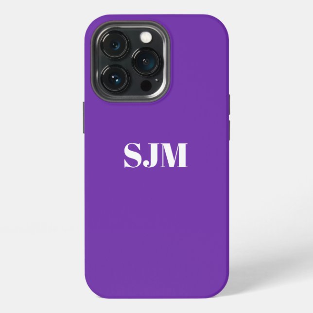 Minimalist Custom monogram name purple grape iPhone Case (Back)